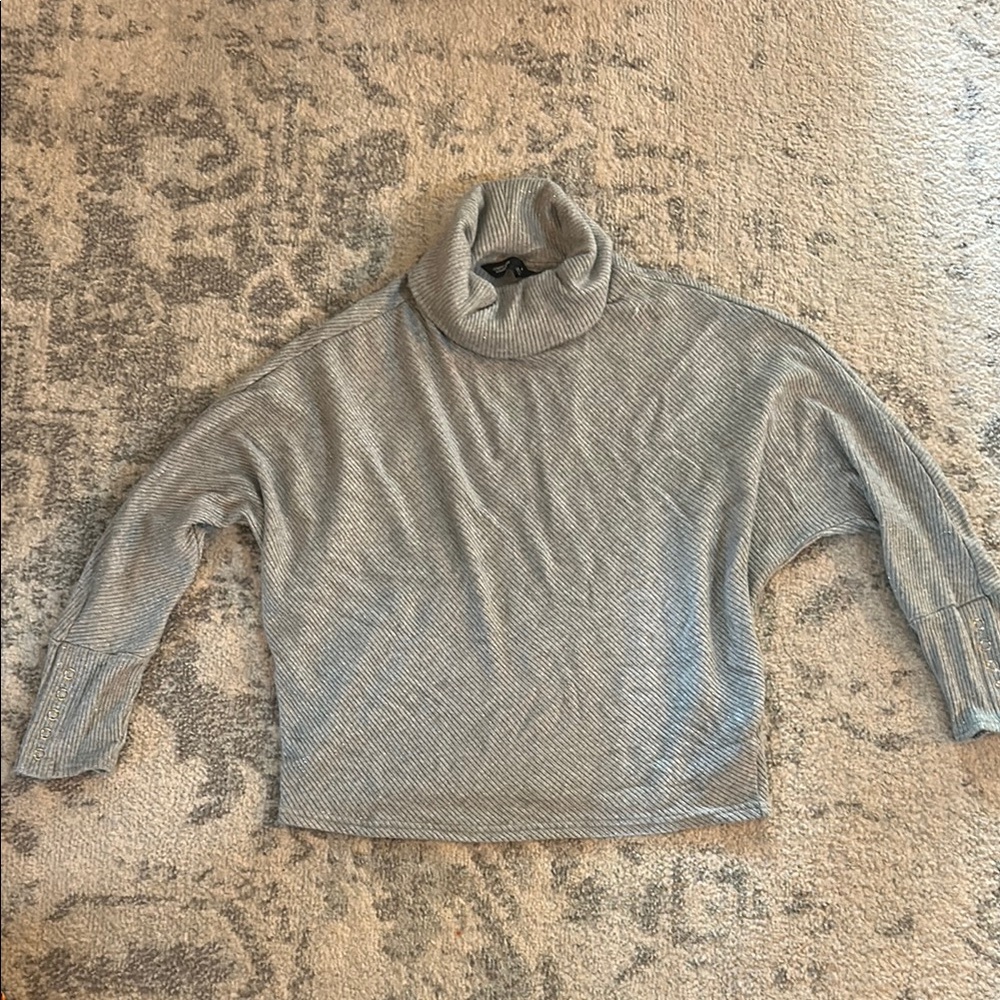 Simply Vera Vera Wang Gray Cowl Turtleneck Sweater